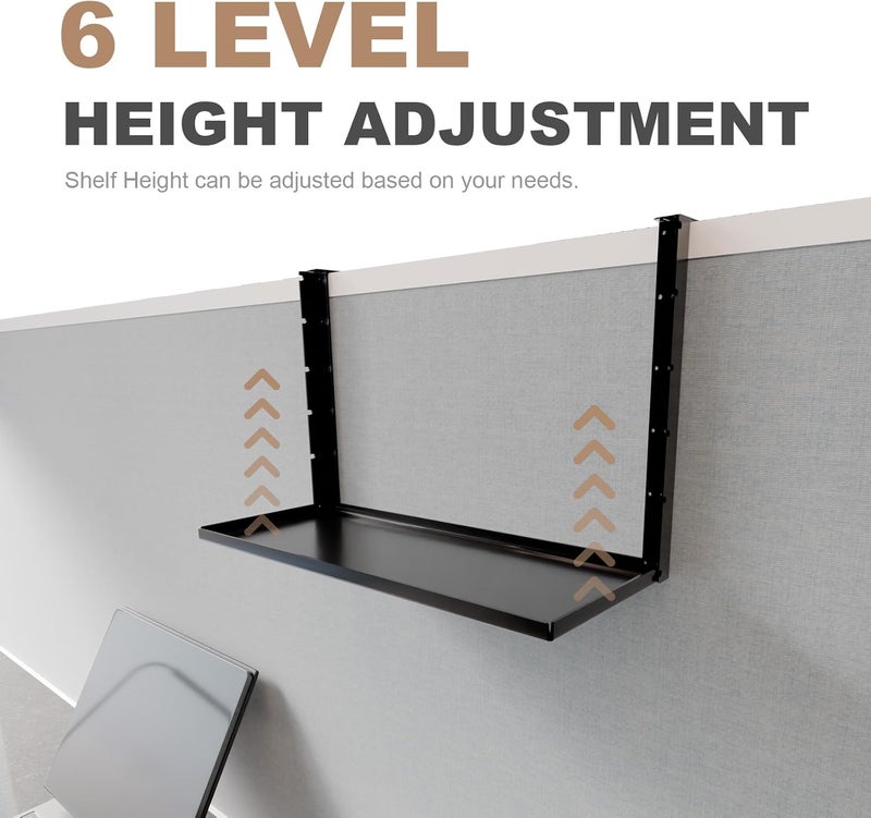 AKBFOX Office Cubicle Shelf - 14.2'' x 5.9'' Storage Organizer Floating Corner Rack Hanging Shelf Height Adjustable Home Office Essentials for Planter Statue Decor Photo Frame - Image 4
